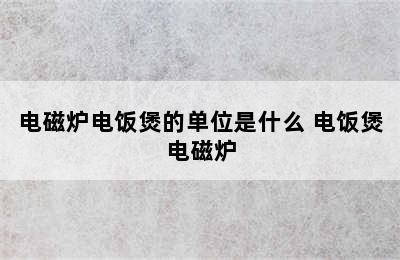 电磁炉电饭煲的单位是什么 电饭煲电磁炉